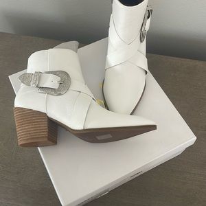 White ankle boots
